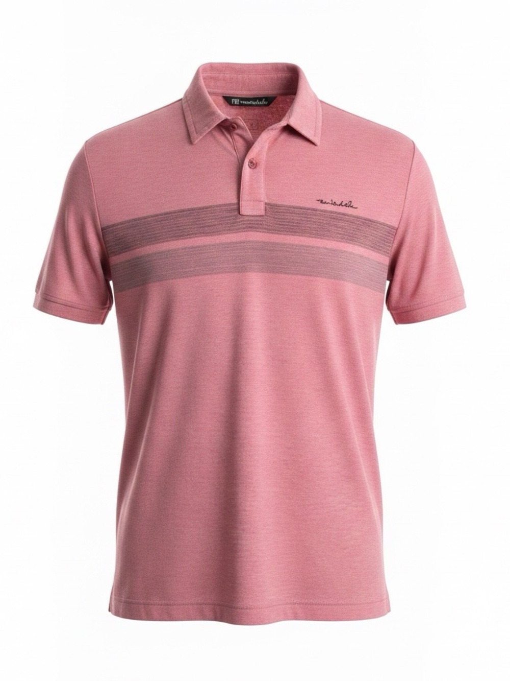 Travis Mathew Mens Large Polo Shirt Pink Heathered Striped Golf Performance